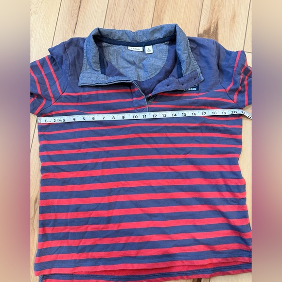 L.L. Bean Navy and Red Striped Shirt - Picture 5 of 5